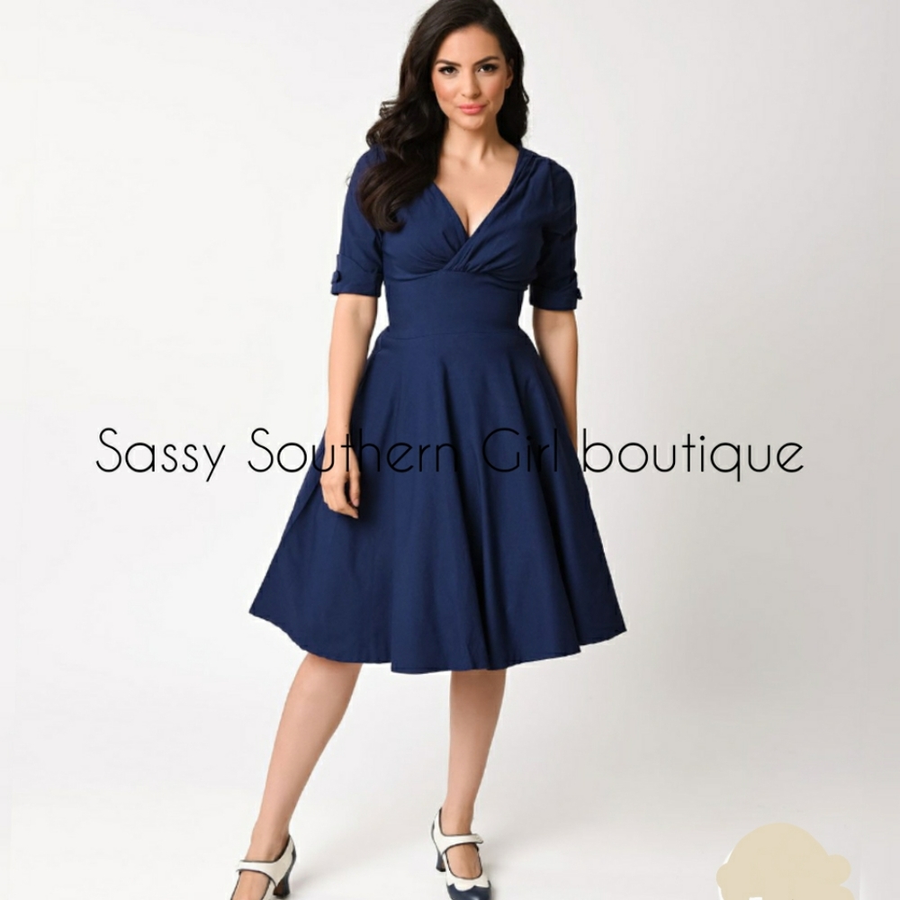 ⭐🆕 Blue retro style dress